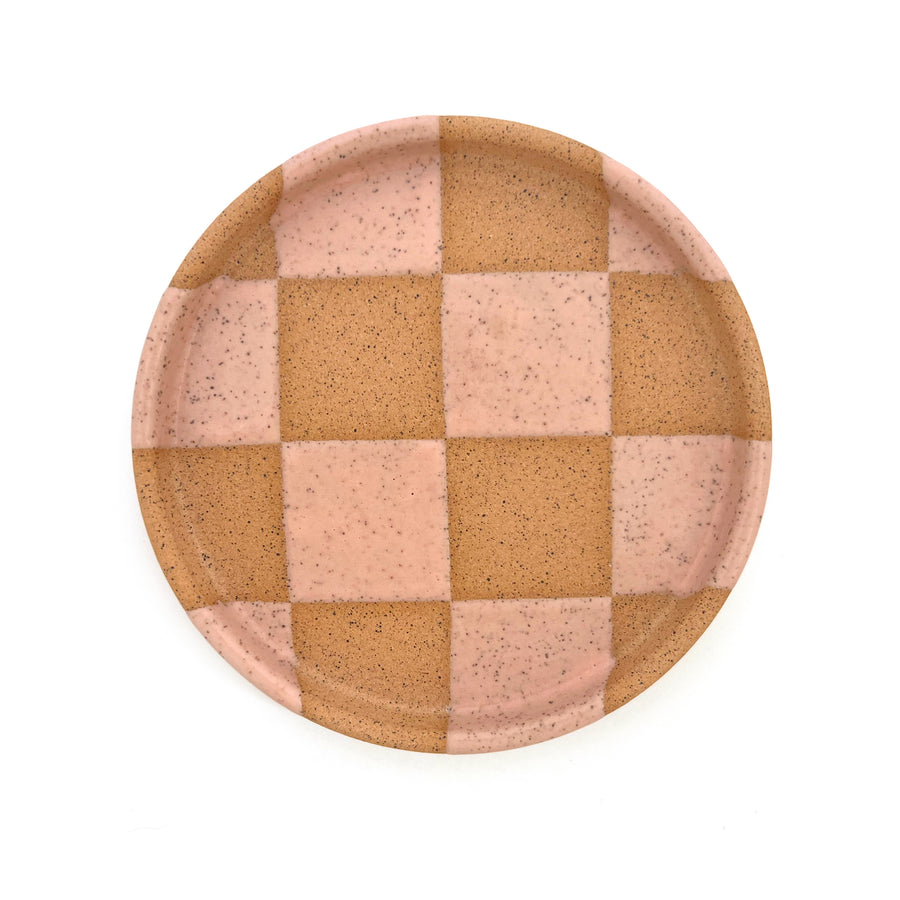Pink Checkered Catch-All Dish
