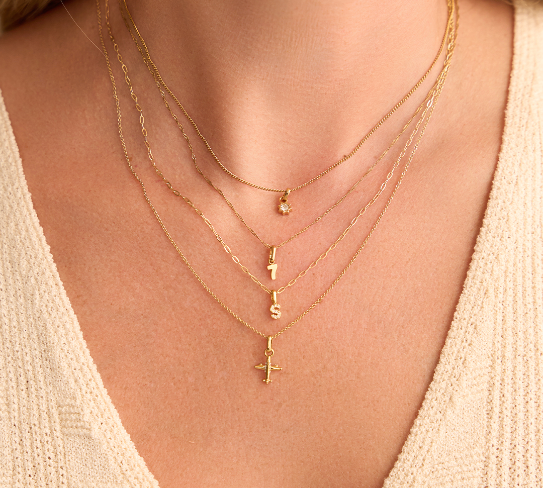 Pavé Letter Charms - Attached Bail