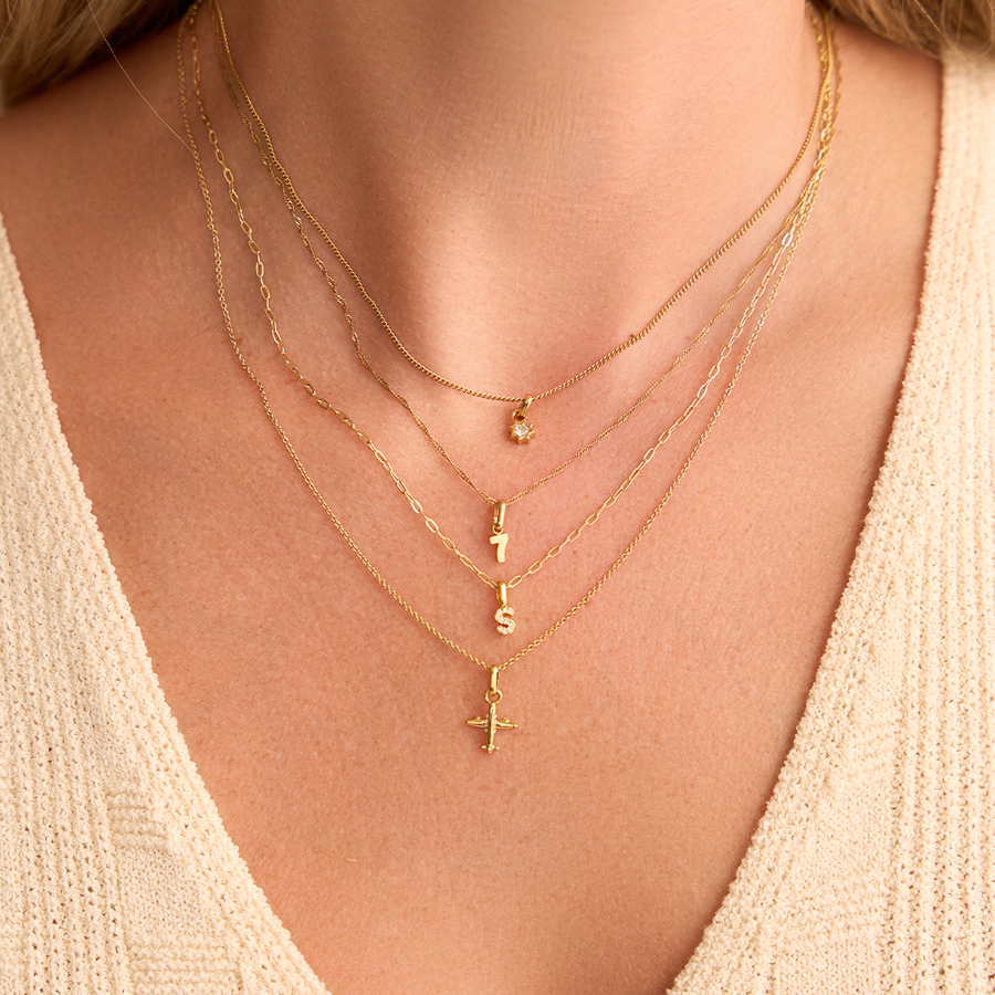 Pavé Letter Charms - Attached Bail