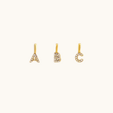 Pavé Letter Charms - Attached Bail