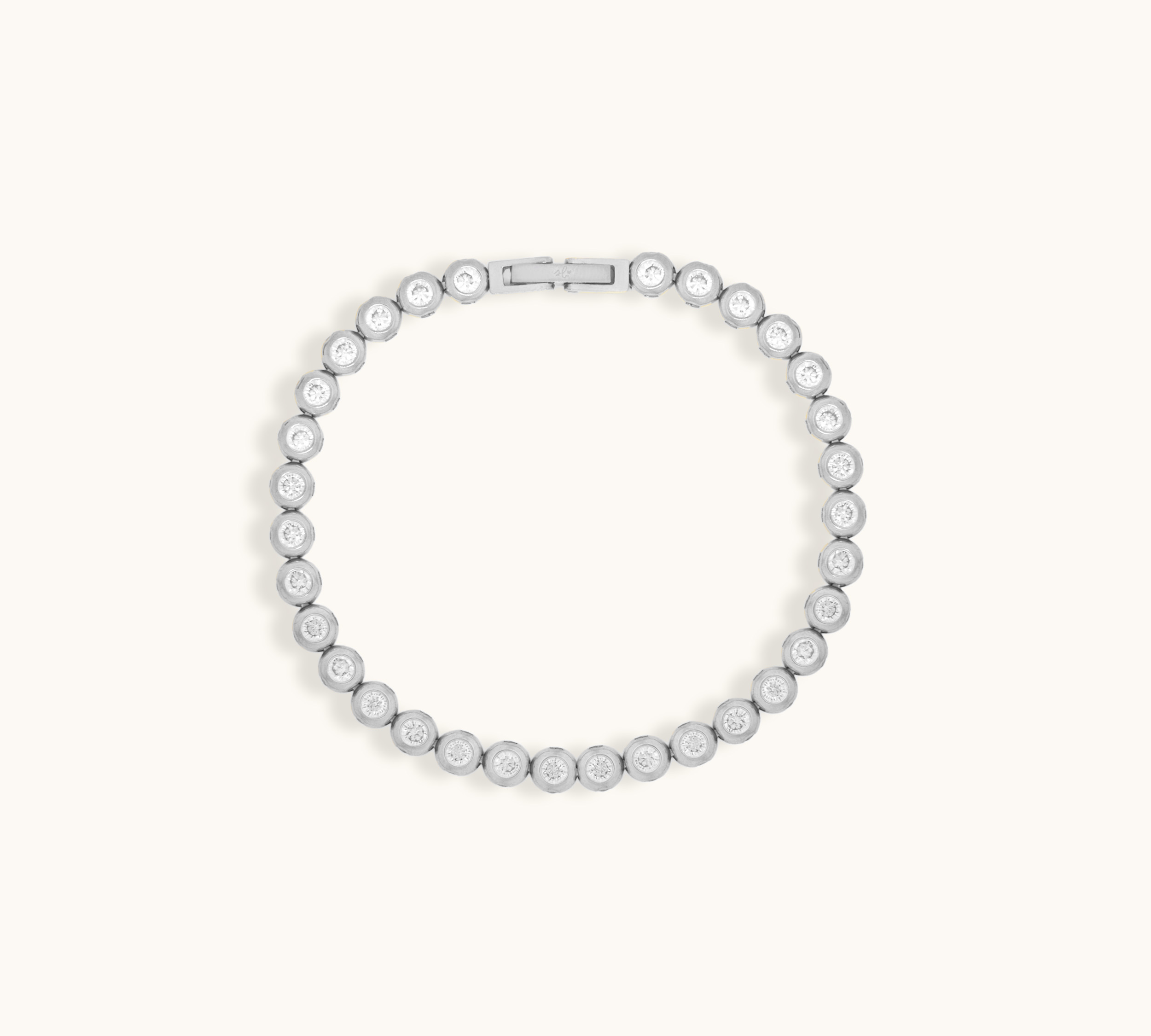 Silver tennis bracelet with cubic zirconia stones