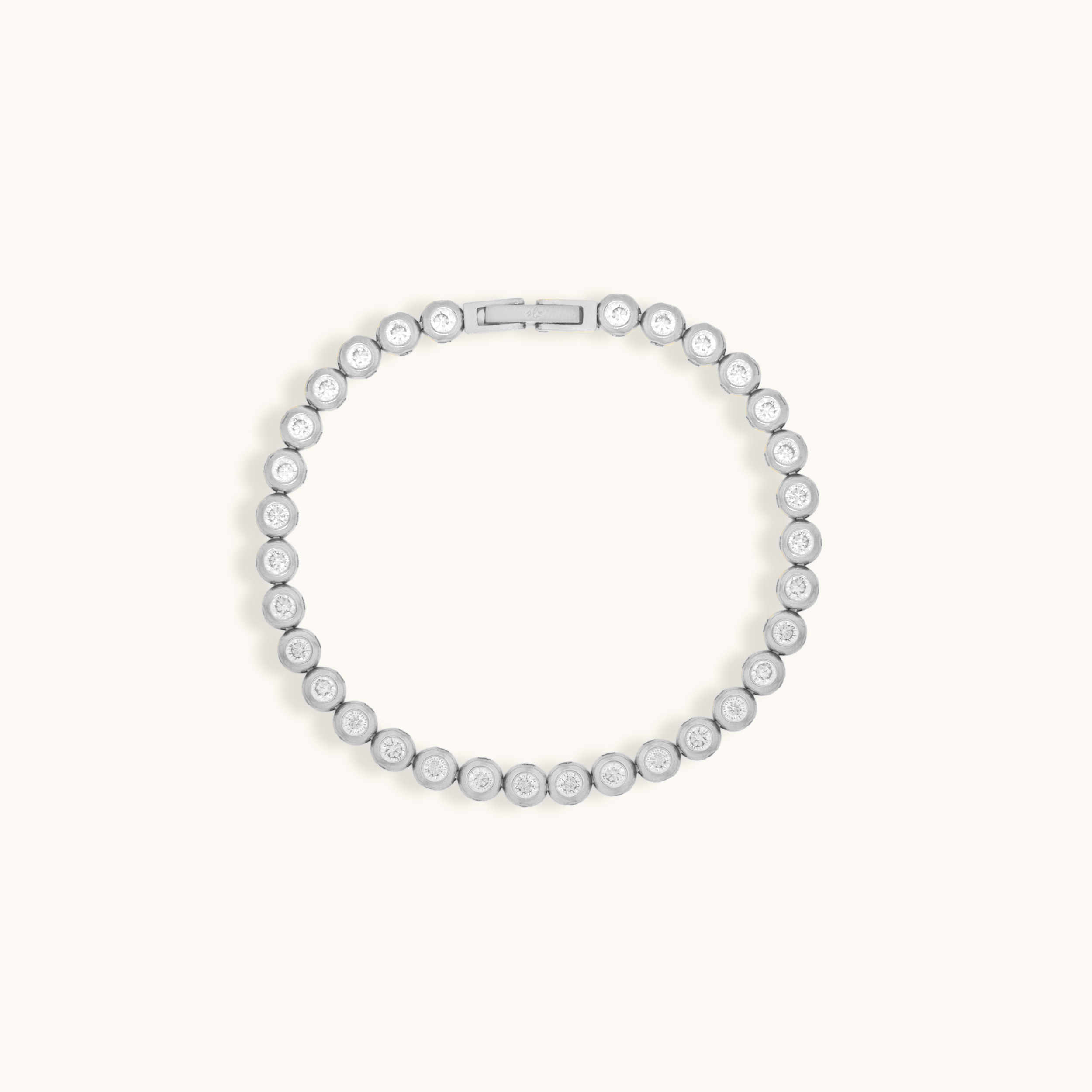 Silver tennis bracelet with cubic zirconia stones