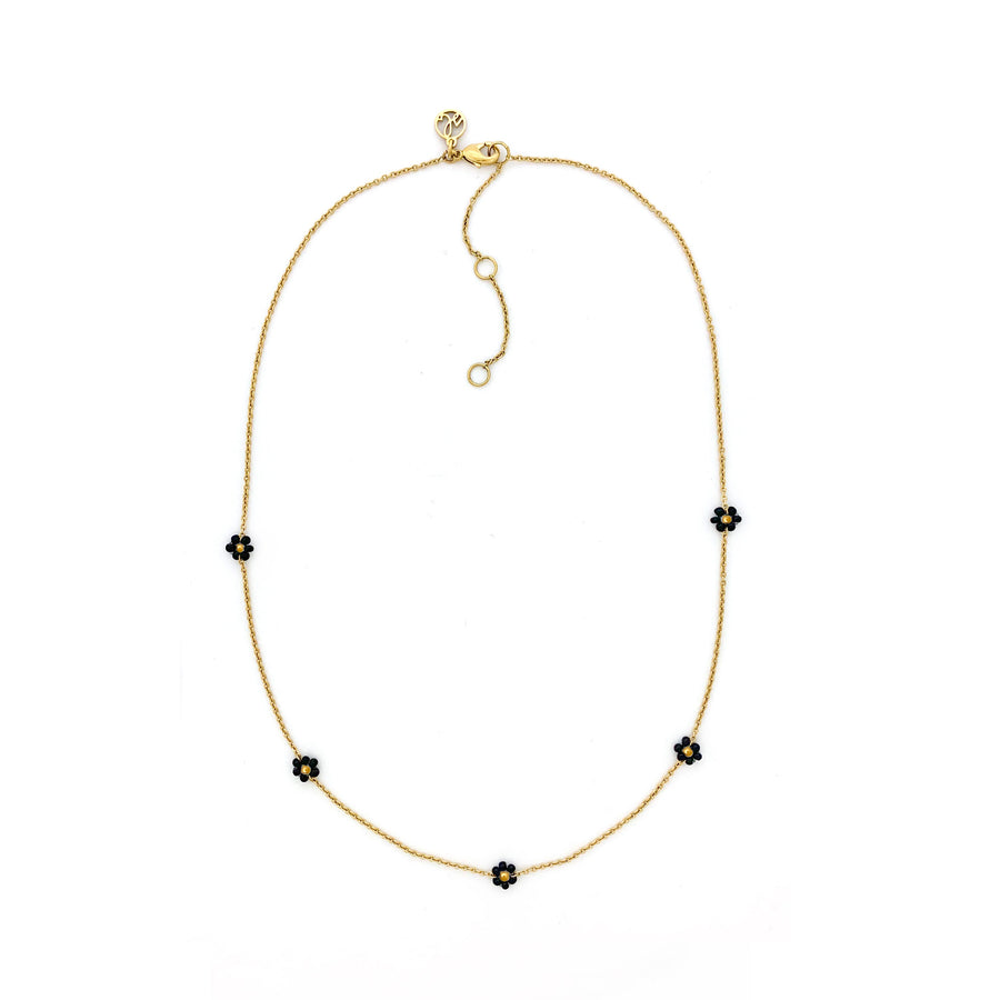 Josey Necklace (Black + Gold)