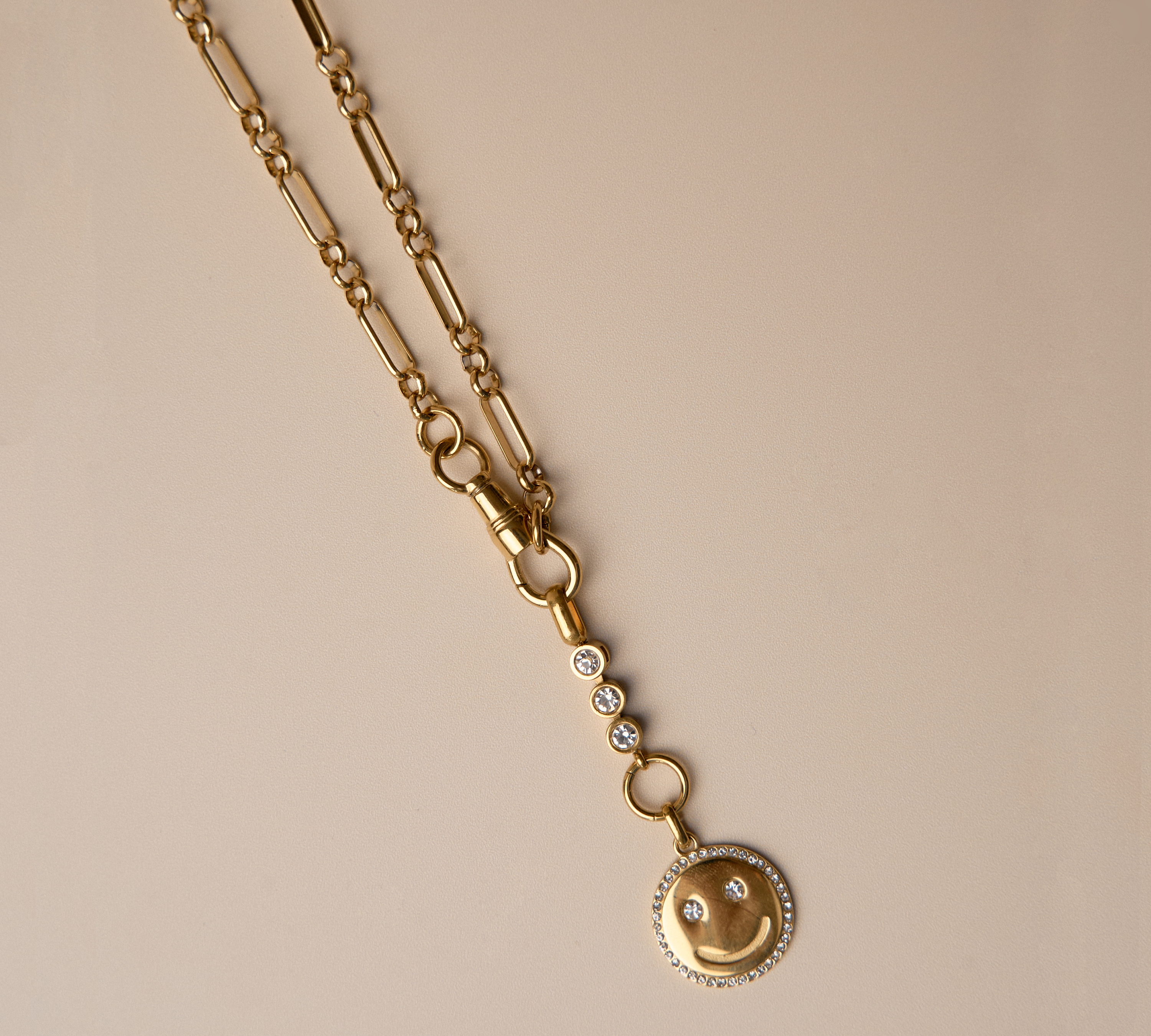 Mixed Paperclip Chain with Carabiner