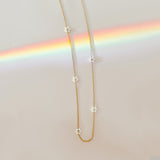 Josey Necklace (White + Gold)